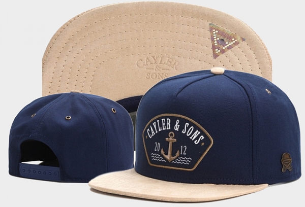 Best Selling Caps Cayler Sons Snapback in Dark Blue Light Brown,factory wholesale prices,recognized brands,Huge Discount Snapbacks/Hats/Caps