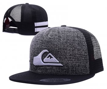 Best Selling Caps Quiksilver Snapback in Gray Black with White Logo,stable quality,timeless,amazing selection Snapbacks/Hats/Caps