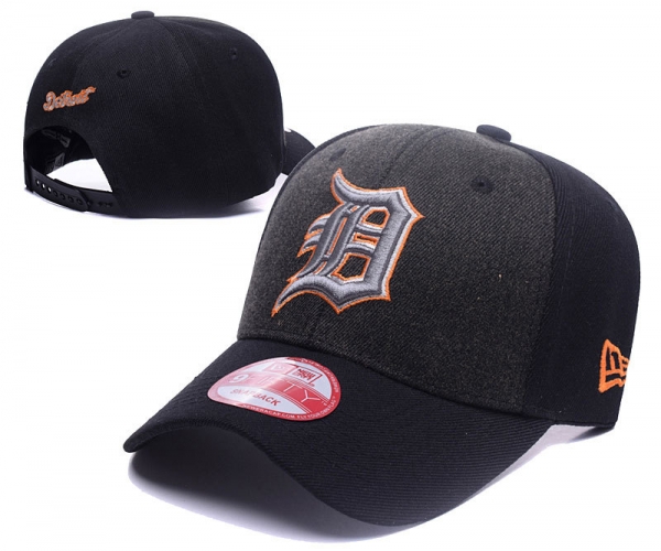 MLB Snapbacks Detroit Tigers Fitted Caps in Black Gray with Gray Embroidery,best-loved,Wholesale,Discount Snapbacks/Hats/Caps