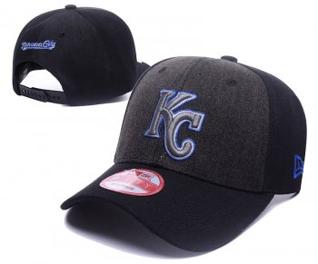 MLB Snapbacks Kansas City Royals Fitted Caps in Black Gray with Gray Embroidery,100% authentic,100% Satisfaction Guarantee,attractive design Snapbacks/Hats/Caps