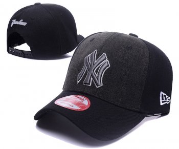 MLB Snapbacks New York Yankees Fitted Caps in Black Gray with Gray Embroidery,Free Shipping,luxury fashion brands,Unbeatable Offers Snapbacks/Hats/Caps