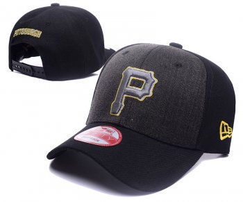 MLB Snapbacks Pittsburgh Pirates Fitted Caps in Black Gray with Gray Embroidery,Online,Store,Most Fashionable Outlet Snapbacks/Hats/Caps