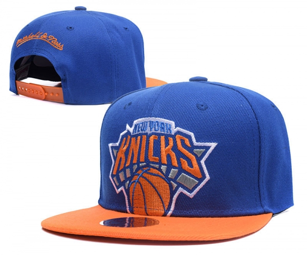 NBA Snapbacks New York Knicks Fitted Caps in Blue Orange with Orange Embroidery,100% High Quality,famous brand,Shop Snapbacks/Hats/Caps