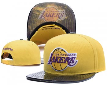 NBA Snapbacks Los Angeles Lakers Fitted Caps in Yellow with Purple Embroidery,authentic quality,Cheap,promo codes Snapbacks/Hats/Caps