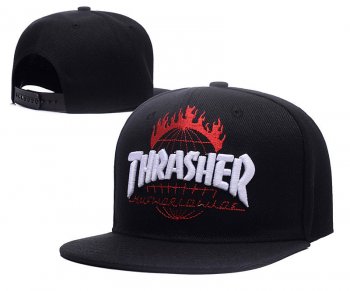 Fashion Street Snapbacks Thrasher Fitted Hats in Black with Red White Embroidery,low price,Outlet on Sale,wholesale price Snapbacks/Hats/Caps