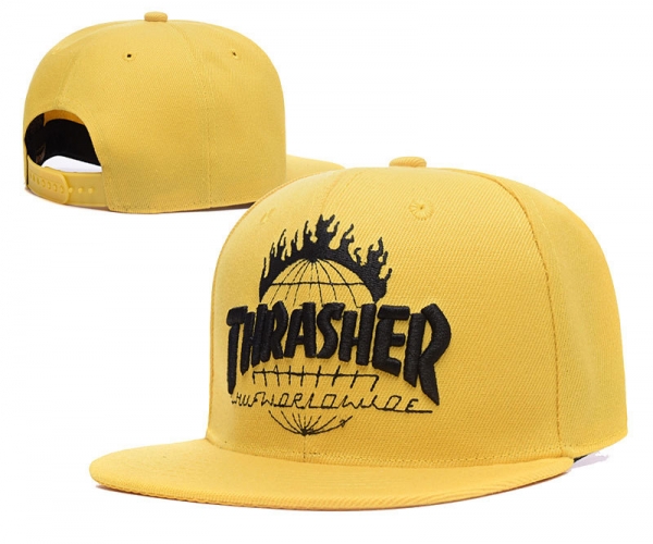 Fashion Street Snapbacks Thrasher Fitted Hats in Yellow,reasonable sale price,Exclusive Deals,premium selection Snapbacks/Hats/Caps