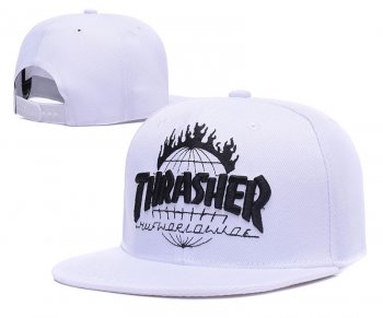 Fashion Street Snapbacks Thrasher Fitted Hats in White with Black Embroidery,premier fashion designer,where can i buy,Outlet Store Snapbacks/Hats/Caps