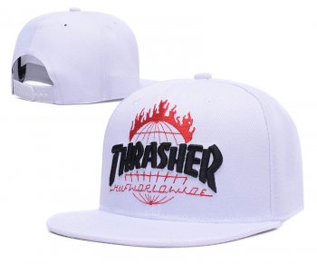 Fashion Street Snapbacks Thrasher Fitted Hats in White with Red Black Embroidery,UK official online shop,attractive price,largest collection Snapbacks/Hats/Caps