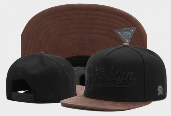 Best Selling Caps Cayler & Sons Fitted Hats in Black with Brown Leather,promo codes,fabulous collection,reasonable price Snapbacks/Hats/Caps