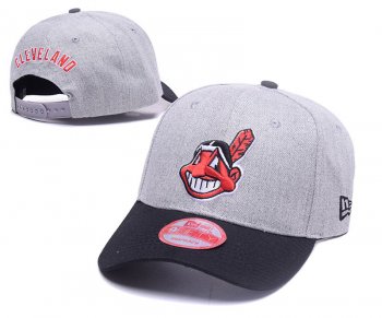 MLB Snapbacks Cleveland Indians Fitted Hats in Gray Black,Buy Online,No Sale Tax,attractive price Snapbacks/Hats/Caps