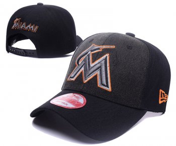 MLB Snapbacks Miami Marlins Fitted Caps in Black Gray with Gray Embroidery,Hottest New Styles,Factory Outlet Price,worldwide shipping Snapbacks/Hats/Caps