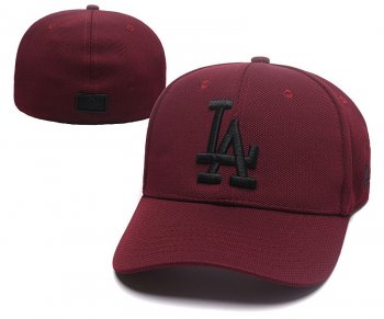 MLB Snapbacks Los Angeles Dodgers Fitted Hats in Wine Red,Lowest Price Online,factory wholesale prices,promo codes Snapbacks/Hats/Caps