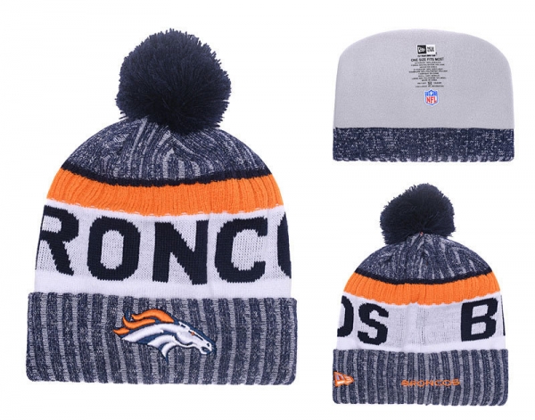 Fashion NFL Knit Hat Denver Broncos Cap in Blue Cream,official shop,Store,high-end Snapbacks/Hats/Caps