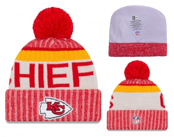 Fashion NFL Knit Hat Kansas City Chiefs Cap in Red Cream,promo codes,Largest Fashion Store,low price Snapbacks/Hats/Caps