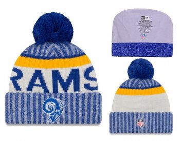 Fashion NFL Knit Hat Los Angeles Rams Cap in Blue Cream,UK store,SAVE OFF,glamorous Snapbacks/Hats/Caps