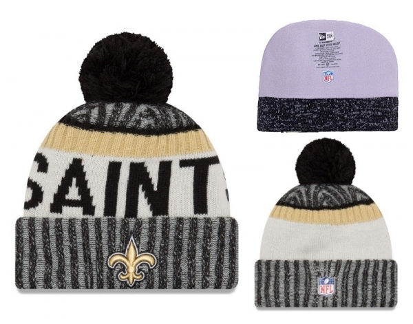 Fashion NFL Knit Hat New Orleans Saints Cap in Gray Yellow,premium selection,high-tech materials,Newest Snapbacks/Hats/Caps