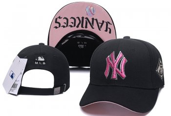 MLB Snapbacks New York Yankees Fitted Caps in Pink Black,No Sale Tax,reliable supplier,New York Snapbacks/Hats/Caps