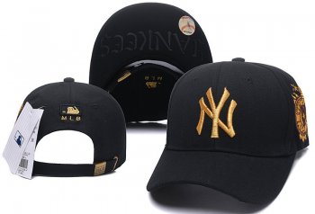 MLB Snapbacks New York Yankees Fitted Caps in Black Gold with Gold Embroidery,Classic Styles,attractive price,reliable reputation Snapbacks/Hats/Caps