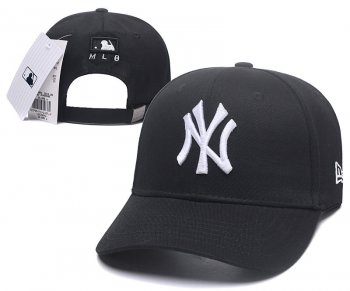 MLB Snapbacks New York Yankees Fitted Caps in Black with Logo White,Wholesale Online USA,high quality guarantee,Clearance Prices Snapbacks/Hats/Caps