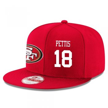 NFL San Francisco 49ers #18 Dante Pettis Snapback Adjustable Stitched Player Hat - Red Snapbacks/Hats/Caps