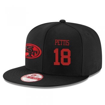 NFL San Francisco 49ers #18 Dante Pettis Snapback Adjustable Stitched Player Rush Hat - Black Snapbacks/Hats/Caps