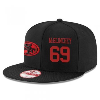 NFL San Francisco 49ers #69 Mike McGlinchey Snapback Adjustable Stitched Player Rush Hat - Black Snapbacks/Hats/Caps