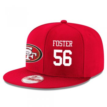 NFL San Francisco 49ers #56 Reuben Foster Snapback Adjustable Stitched Player Hat - Red/White Snapbacks/Hats/Caps