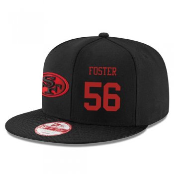 NFL San Francisco 49ers #56 Reuben Foster Snapback Adjustable Stitched Player Rush Hat - Black/Red Snapbacks/Hats/Caps