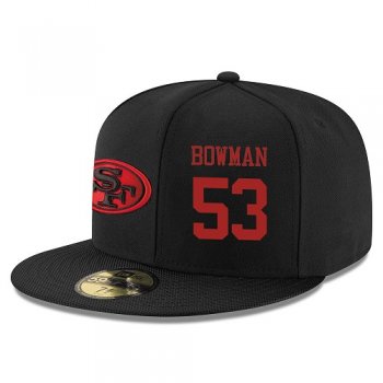 NFL San Francisco 49ers #53 NaVorro Bowman Snapback Adjustable Stitched Player Rush Hat - Black/Red Snapbacks/Hats/Caps