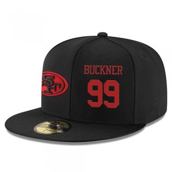 NFL San Francisco 49ers #99 DeForest Buckner Snapback Adjustable Stitched Player Rush Hat - Black/Red Snapbacks/Hats/Caps