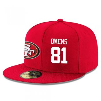 NFL San Francisco 49ers #81 Terrell Owens Snapback Adjustable Stitched Player Hat - Red/White Snapbacks/Hats/Caps