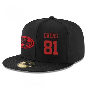 NFL San Francisco 49ers #81 Terrell Owens Snapback Adjustable Stitched Player Rush Hat - Black/Red Snapbacks/Hats/Caps