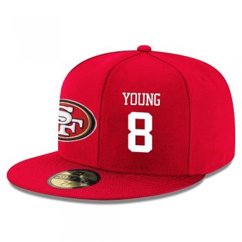 NFL San Francisco 49ers #8 Steve Young Snapback Adjustable Stitched Player Hat - Red/White Snapbacks/Hats/Caps