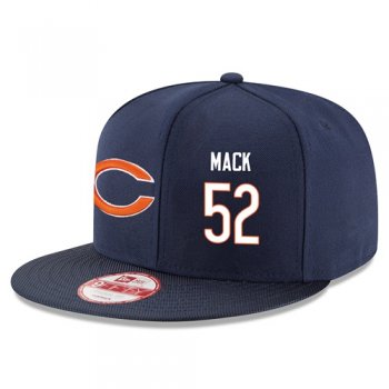 NFL Chicago Bears #52 Khalil Mack Snapback Adjustable Stitched Player Hat - Navy Blue Snapbacks/Hats/Caps