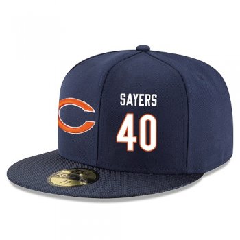 NFL Chicago Bears #40 Gale Sayers Snapback Adjustable Stitched Player Hat - Navy/White Snapbacks/Hats/Caps