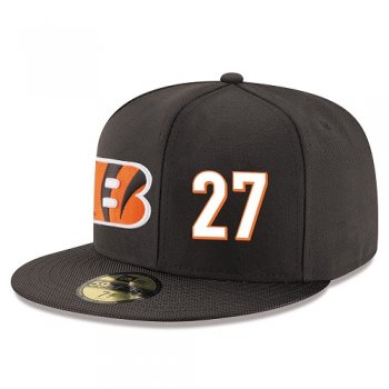 NFL Cincinnati Bengals #27 Dre Kirkpatrick Snapback Adjustable Stitched Player Hat - Black/White Snapbacks/Hats/Caps