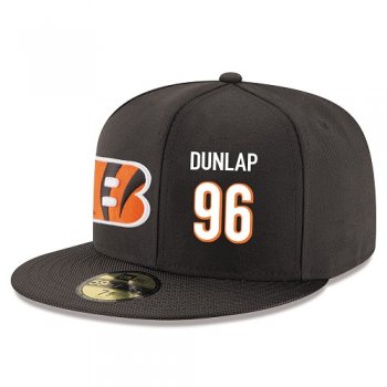 NFL Cincinnati Bengals #96 Carlos Dunlap Snapback Adjustable Stitched Player Hat - Black/White Snapbacks/Hats/Caps