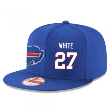 NFL Buffalo Bills #27 Tre'Davious White Snapback Adjustable Stitched Player Hat - Blue/White Snapbacks/Hats/Caps