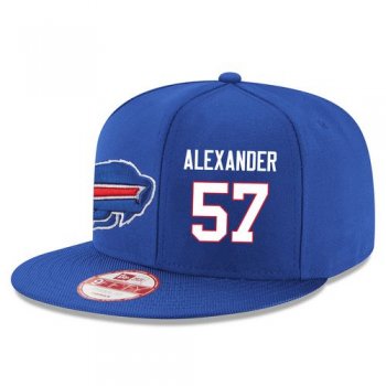 NFL Buffalo Bills #57 Lorenzo Alexander Snapback Adjustable Stitched Player Hat - Blue/White Snapbacks/Hats/Caps