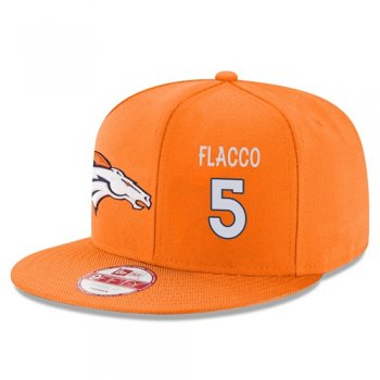 NFL Denver Broncos #5 Joe Flacco Snapback Adjustable Stitched Player Hat - Orange Snapbacks/Hats/Caps