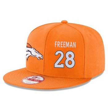 NFL Denver Broncos #28 Royce Freeman Snapback Adjustable Stitched Player Hat - Orange Snapbacks/Hats/Caps