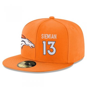 NFL Denver Broncos #13 Trevor Siemian Snapback Adjustable Stitched Player Hat - Orange/White Snapbacks/Hats/Caps