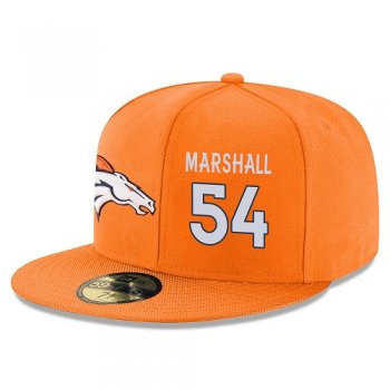 NFL Denver Broncos #54 Brandon Marshall Snapback Adjustable Stitched Player Hat - Orange/White Snapbacks/Hats/Caps