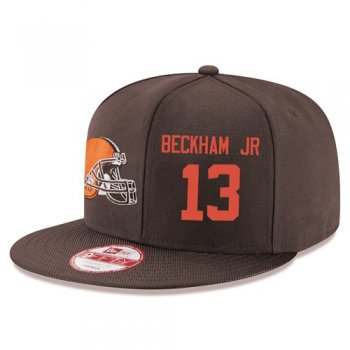 NFL Cleveland Browns #13 Odell Beckham Jr Snapback Adjustable Stitched Player Hat - Brown Snapbacks/Hats/Caps