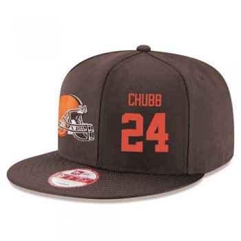 NFL Cleveland Browns #24 Nick Chubb Snapback Adjustable Stitched Player Hat - Brown Snapbacks/Hats/Caps