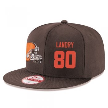 NFL Cleveland Browns #80 Jarvis Landry Snapback Adjustable Stitched Player Hat - Brown Snapbacks/Hats/Caps