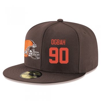 NFL Cleveland Browns #90 Emmanuel Ogbah Snapback Adjustable Stitched Player Hat - Brown/Orange Snapbacks/Hats/Caps