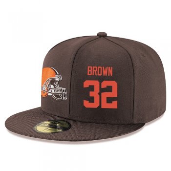 NFL Cleveland Browns #32 Jim Brown Snapback Adjustable Stitched Player Hat - Brown/Orange Snapbacks/Hats/Caps