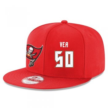 NFL Tampa Bay Buccaneers #50 Vita Vea Snapback Adjustable Stitched Player Hat - Red Snapbacks/Hats/Caps