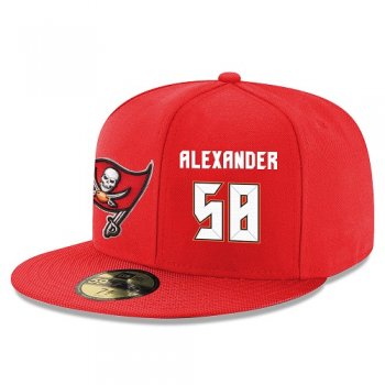 NFL Tampa Bay Buccaneers #58 Kwon Alexander Snapback Adjustable Stitched Player Hat - Red/White Snapbacks/Hats/Caps